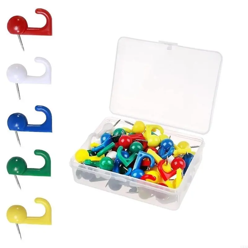 LXAA 30/50 Pcs Push Pin Hooks Decorative Pin Tacks Wall Thumb Tacks Hook Office School Supplies for Photo Wall Bulletin Board