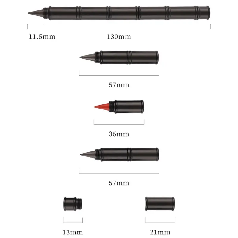 Metal Inkless Pen with Replacement Pen Nibs, Eternal Pencil Everlasting Pen