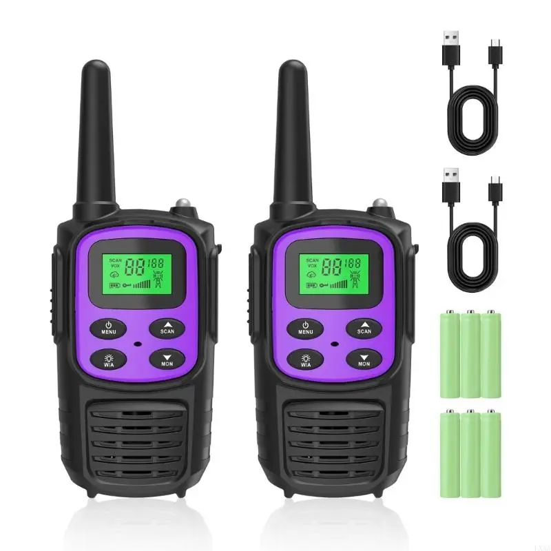 LXAA 2pcs Two Way Radios ABS Walkies Talkies with 1200mAh Liion Battery & VOX Hands frees Feature for Kids Outdoor Use