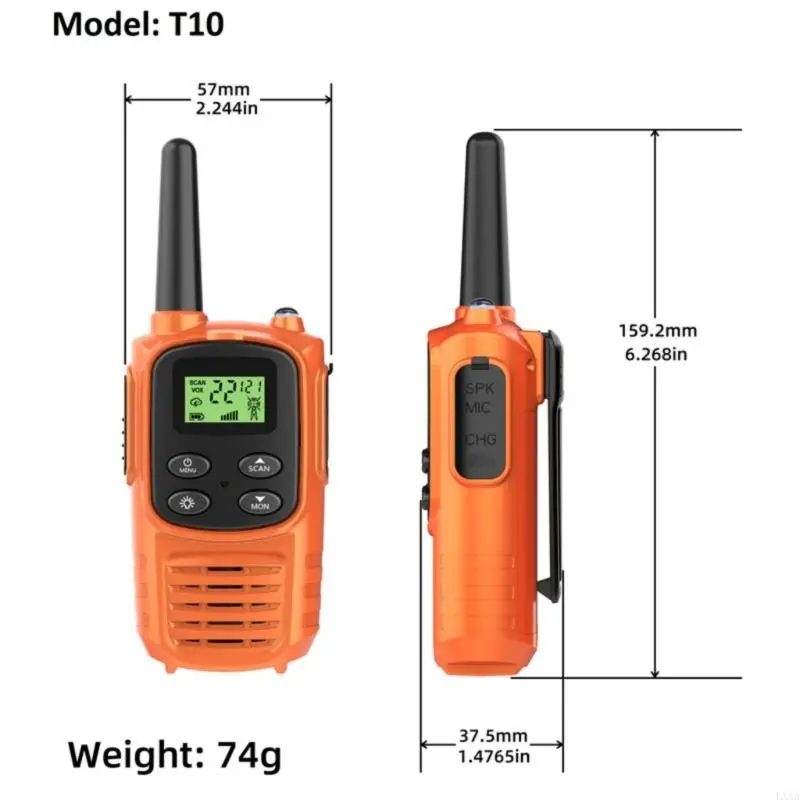 LXAA 2pcs Two Way Radios ABS Walkies Talkies with 1200mAh Liion Battery & VOX Hands frees Feature for Kids Outdoor Use