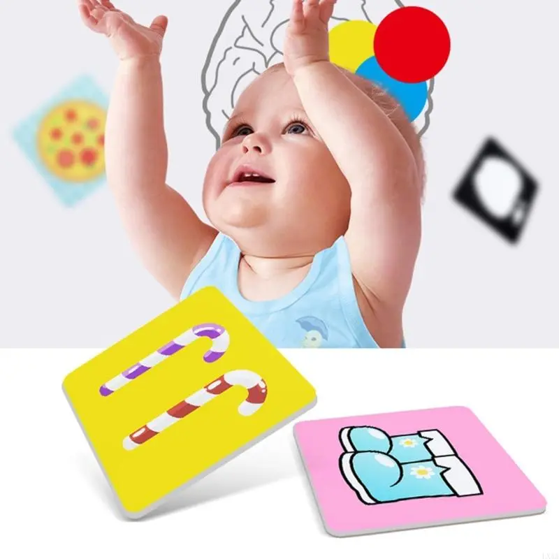 LXAA High Contrast Baby Flashcards Sensory Cards Black and White Infant Cards Gift
