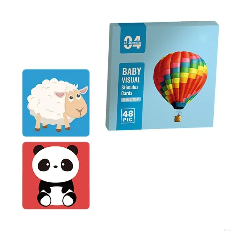 LXAA High Contrast Baby Flashcards Sensory Cards Black and White Infant Cards Gift
