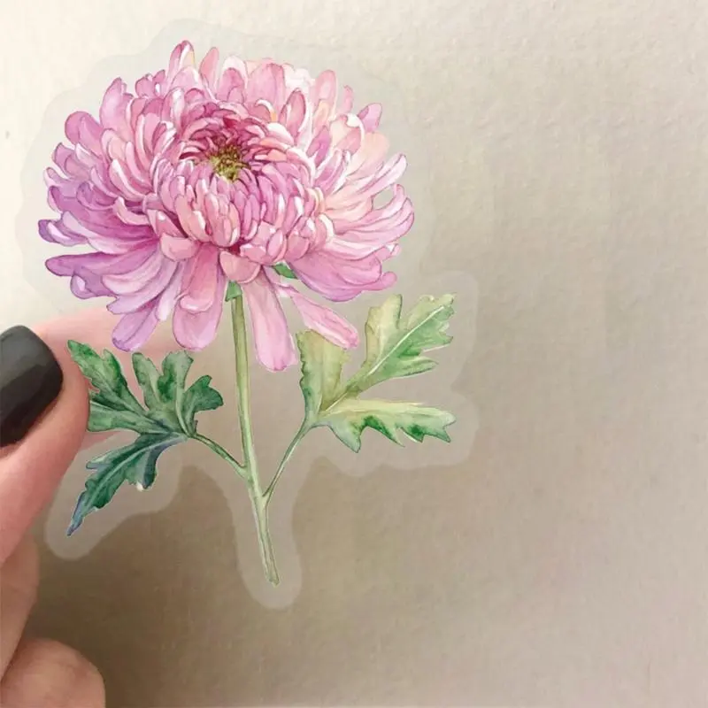 LXAA 50 Sheets Aesthetic Decorative Sticker Flower Sticker Decal Laptop Sticker Adhesive Decal for Journal Scrapbooking
