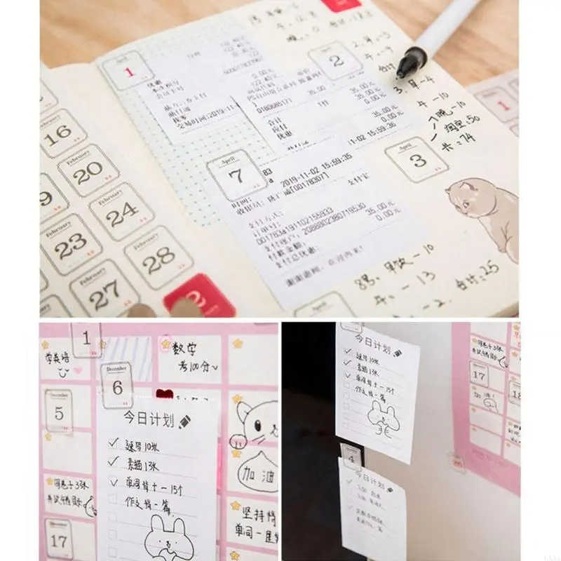 LXAA 12 Sheets Date Sticker Calendar Sticker Craft Supplies 365 Days Journal Sticker