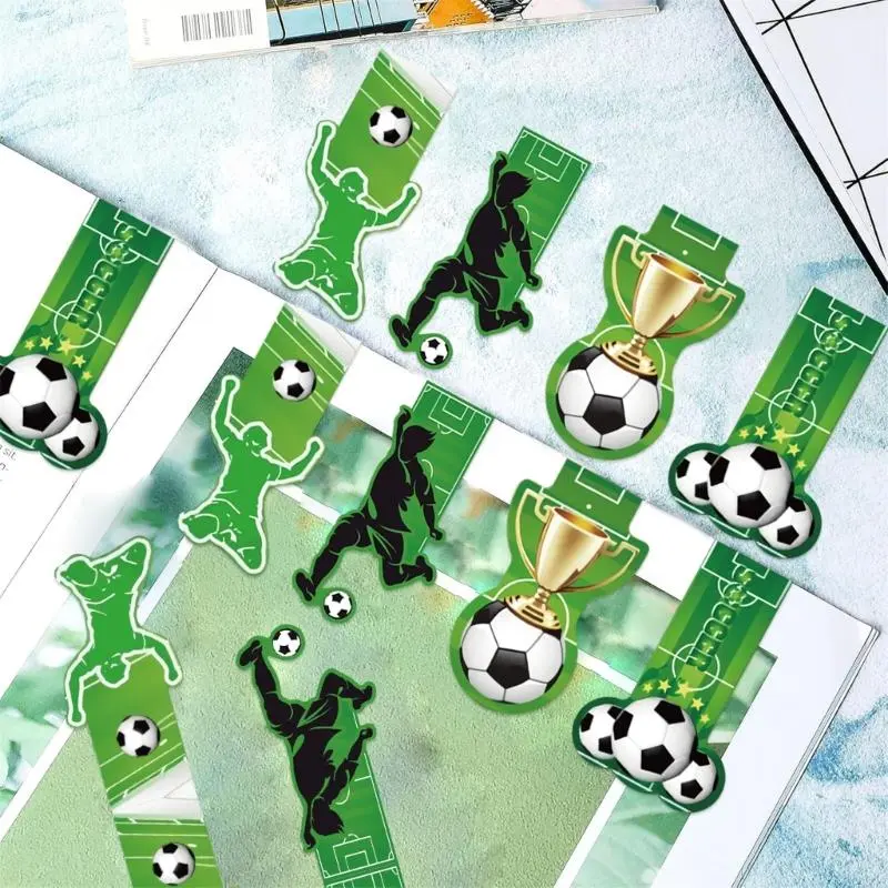 LXAA 4Pcs Football Bookmarks Book Page Holder Appreciation Present for Teacher Reader Stainless Steel Bookmarks
