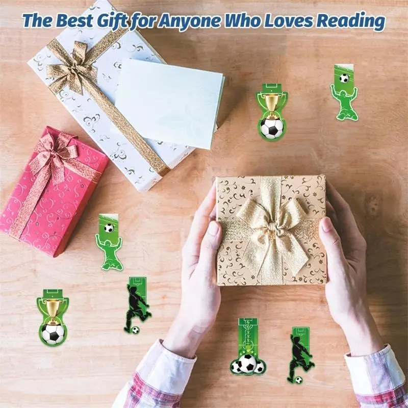 LXAA 4Pcs Football Bookmarks Book Page Holder Appreciation Present for Teacher Reader Stainless Steel Bookmarks