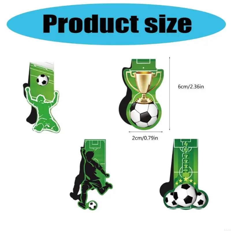 LXAA 4Pcs Football Bookmarks Book Page Holder Appreciation Present for Teacher Reader Stainless Steel Bookmarks