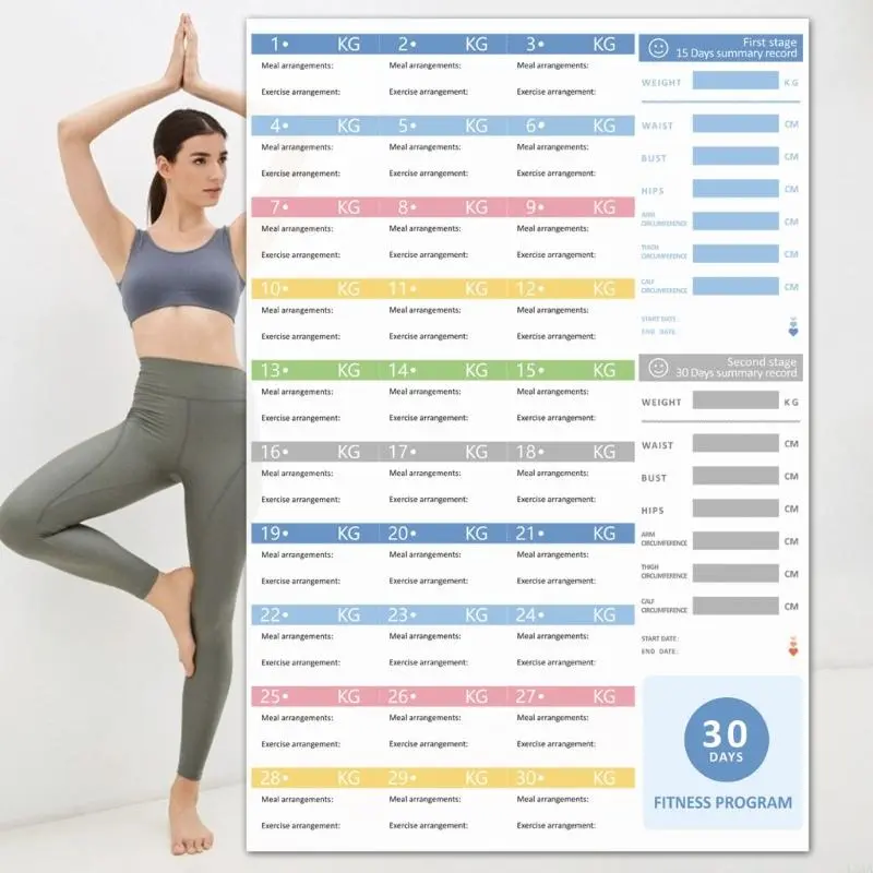 LXAA Fitness Progress Chart Fitness Program Easy to Use Workout Schedule