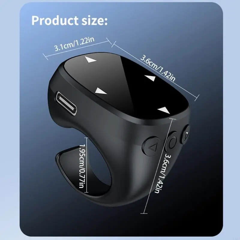LXAA Wireless Bluetooth-compatible Scrolling Rings Fingertip Rings Remote for Selfie