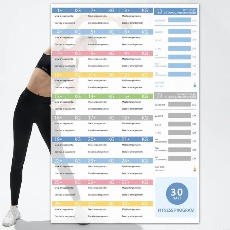 LXAA Fitness Progress Chart Fitness Program Easy to Use Workout Schedule