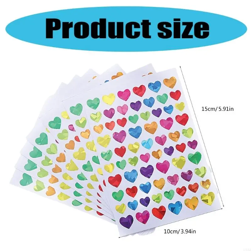 LXAA Glittered Star Heart Sticker Wrapping Sticker for Scrapbooking Journal Notebook