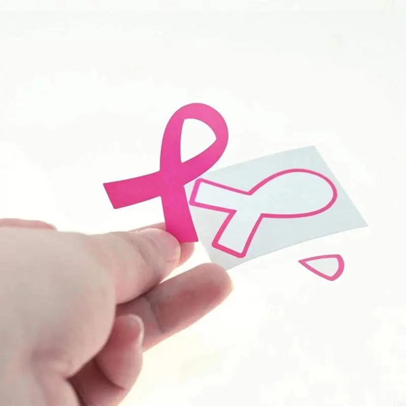 LXAA Breasts Awareness Label Sticker Pink Ribbon Sticker Water Bottle Labels Decorative Sticker for Cancer Awareness