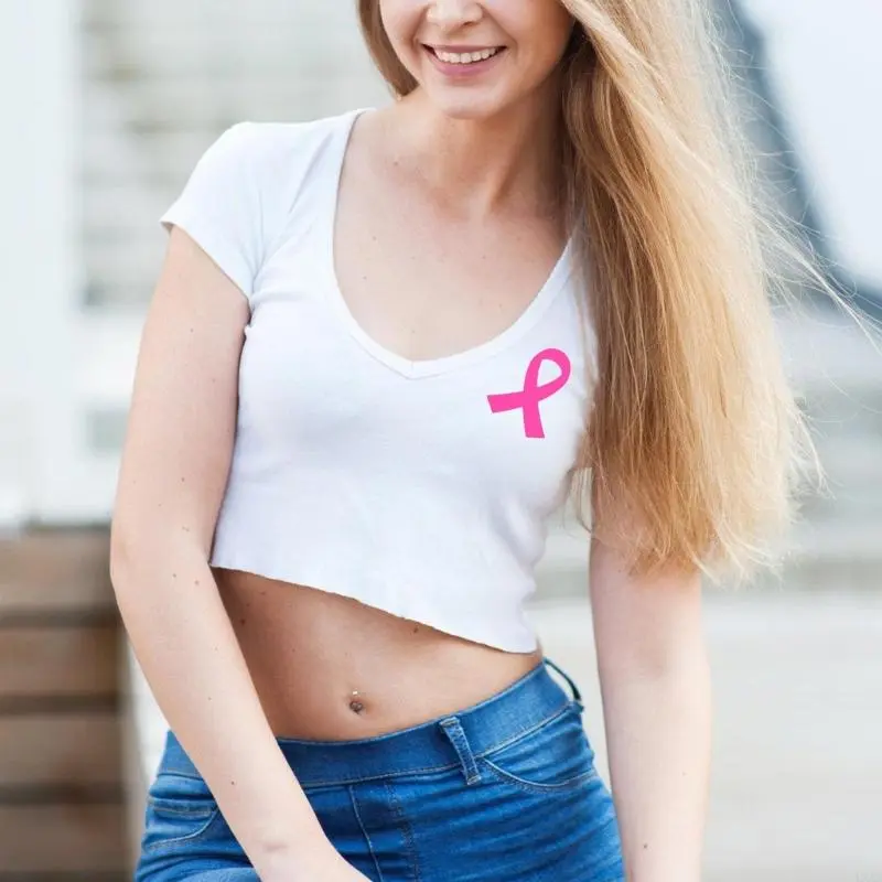 LXAA Breasts Awareness Label Sticker Pink Ribbon Sticker Water Bottle Labels Decorative Sticker for Cancer Awareness