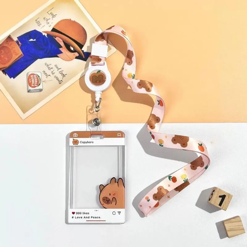 LXAA Retractable Lanyard and Card Case Retractable Badge Reel with Card Sleeve