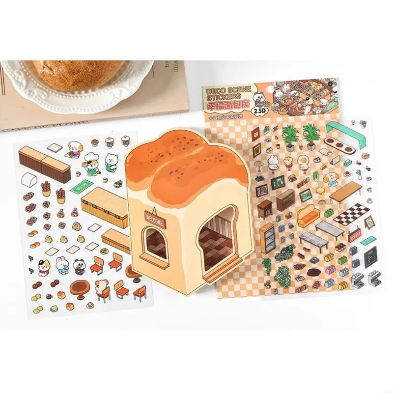 LXAA DIY Scene Make Sticker Baking Shop Landscape Sticker for Craft Decoration