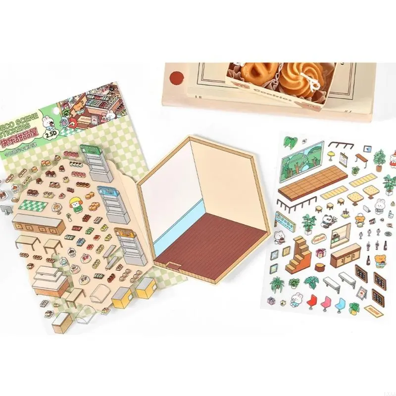 LXAA DIY Scene Make Sticker Baking Shop Landscape Sticker for Craft Decoration