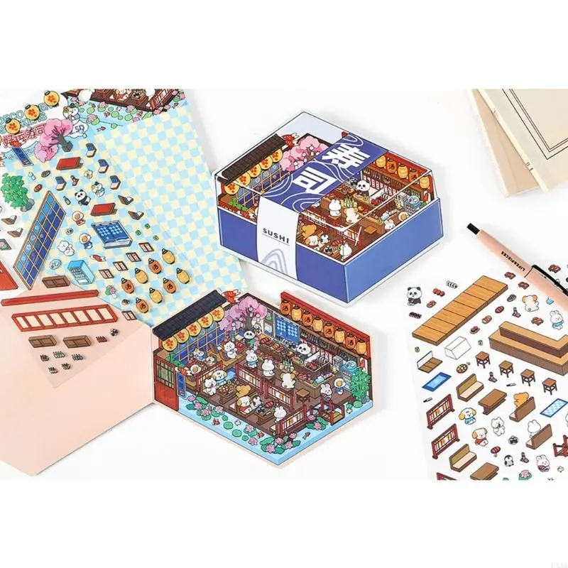 LXAA DIY Scene Make Sticker Baking Shop Landscape Sticker for Craft Decoration