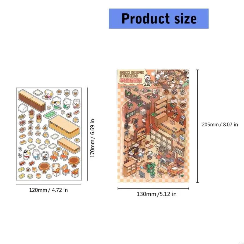 LXAA DIY Scene Make Sticker Baking Shop Landscape Sticker for Craft Decoration