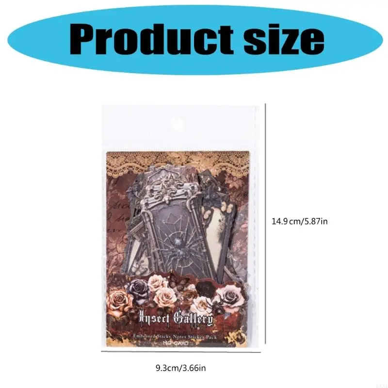 LXAA Goth Embossed Sticker Scrapbooking Sticker for Journal Notebook Water Bottle