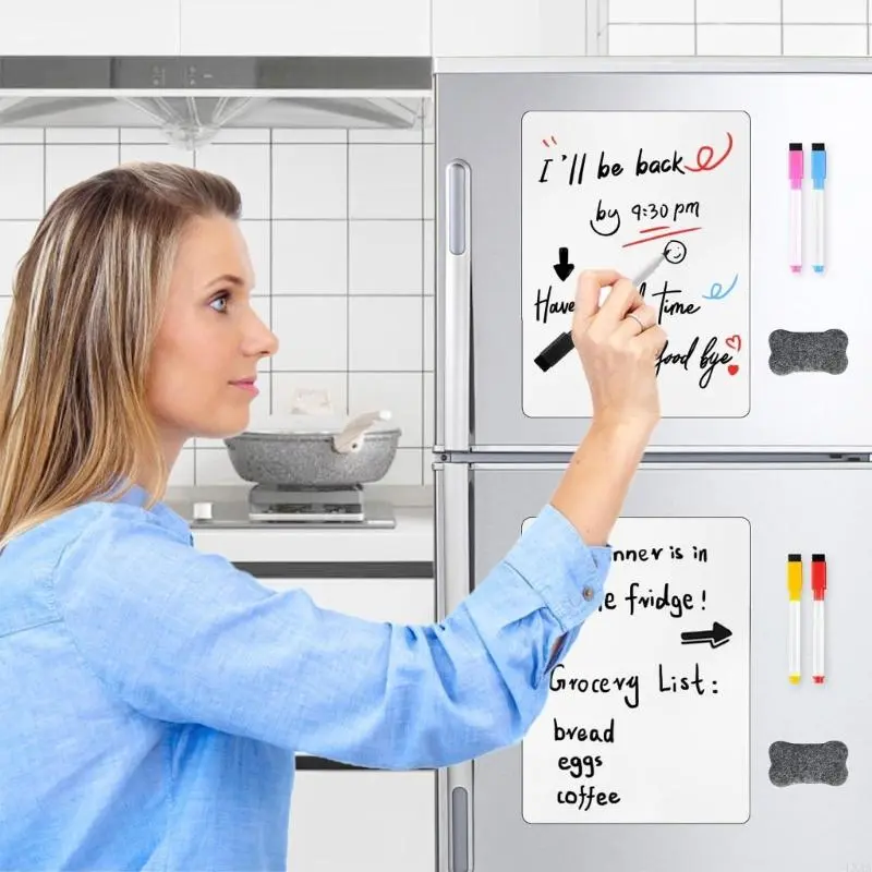 LXAA Fridge Whiteboard Film with Markers and Erasers Whiteboard for Kitchen