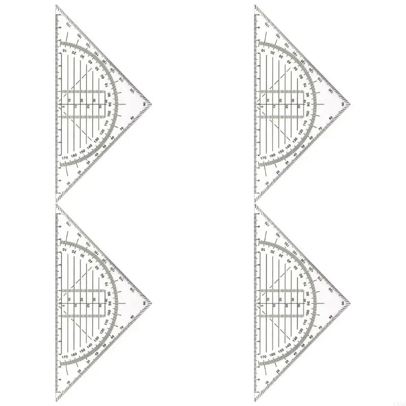 LXAA Clear Set Square with 180 Degrees Protractors for Engineering Drafting Drawing