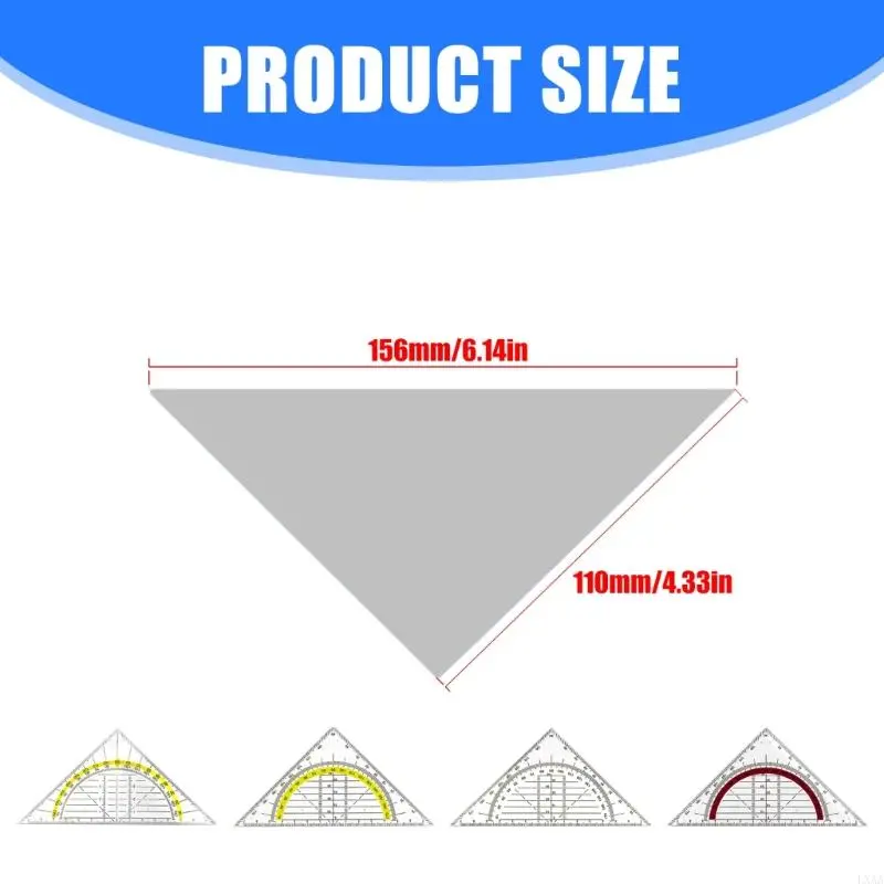 LXAA Clear Set Square with 180 Degrees Protractors for Engineering Drafting Drawing