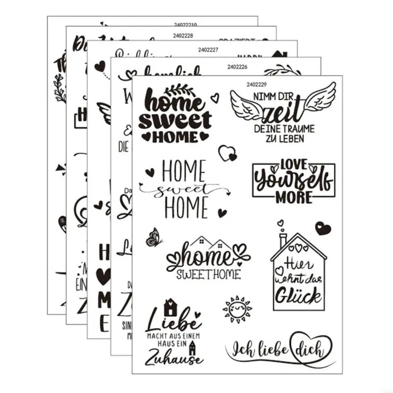 LXAA Water Transfer Sticker Water Resistant Rub On Sticker for Art Craft Glass Furniture 5.83x8.27Inch
