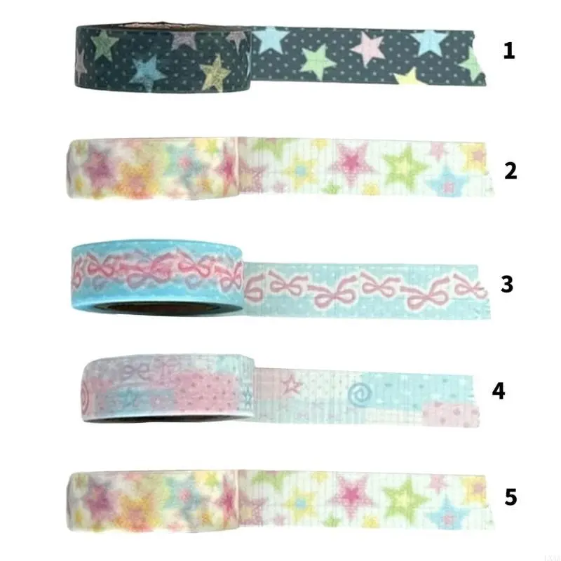 LXAA Star Decorative Tape Scrapbooking Background Tape Aesthetic Masking Tape for Journaling Photo Album Planner Wrapping