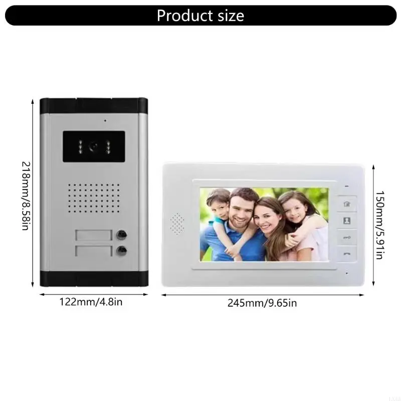 LXAA Two Way Communication 7Inch Doorbell System Multiple Camera Support Apartments