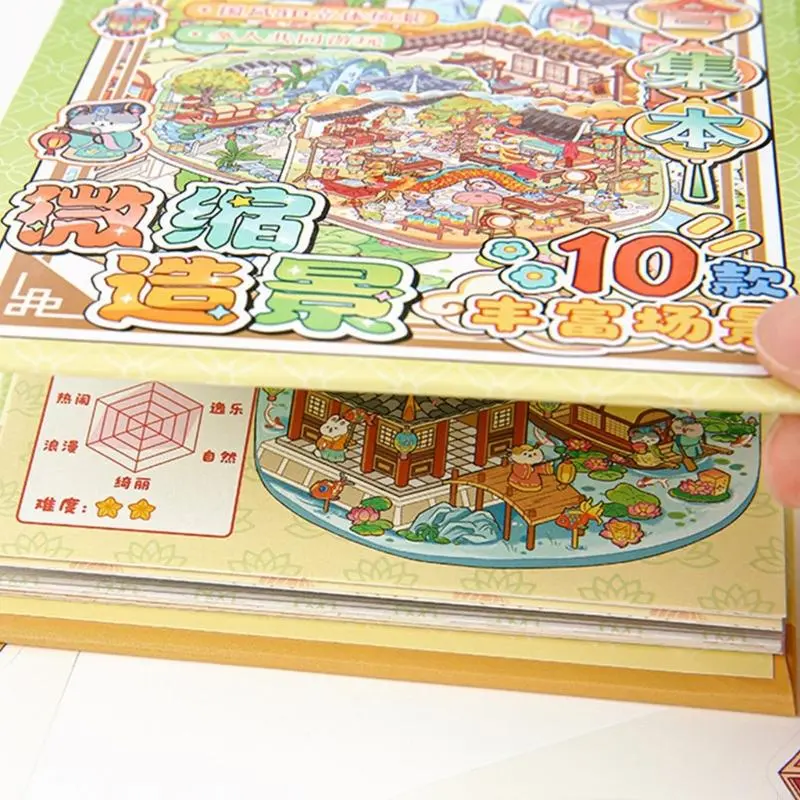 LXAA Scene Sticker Aesthetic Sticker Chinoiserie Theme Landscape Sticker Book Decorative Sticker for Kids Girls Boys