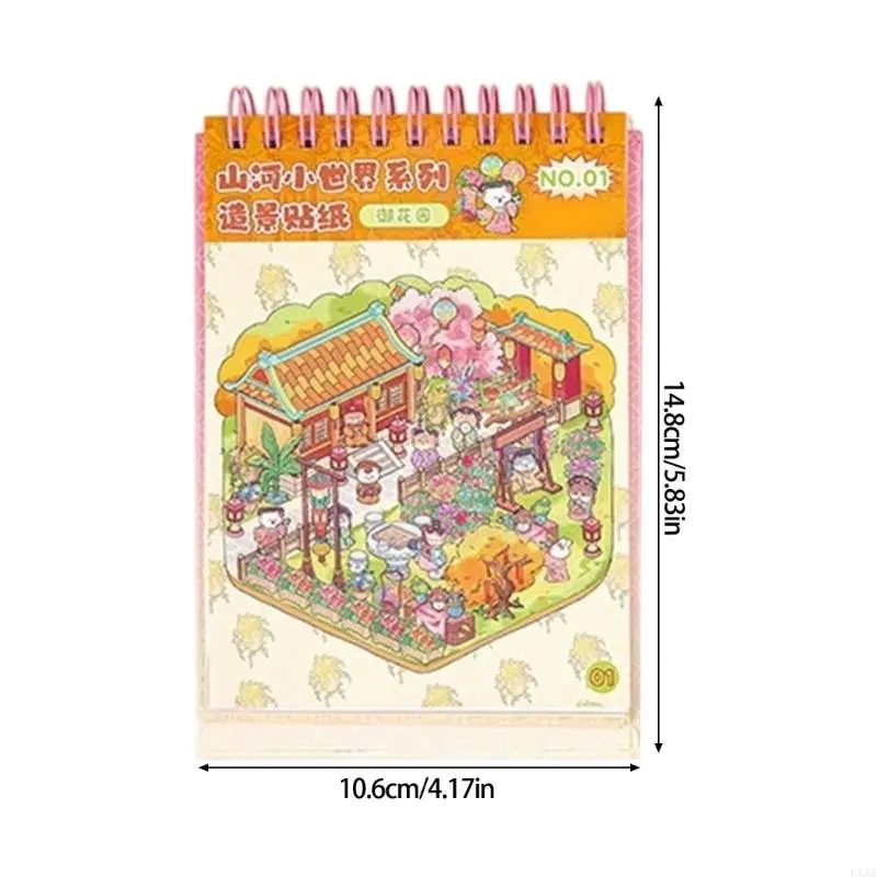 LXAA Scene Sticker Aesthetic Sticker Chinoiserie Theme Landscape Sticker Book Decorative Sticker for Kids Girls Boys
