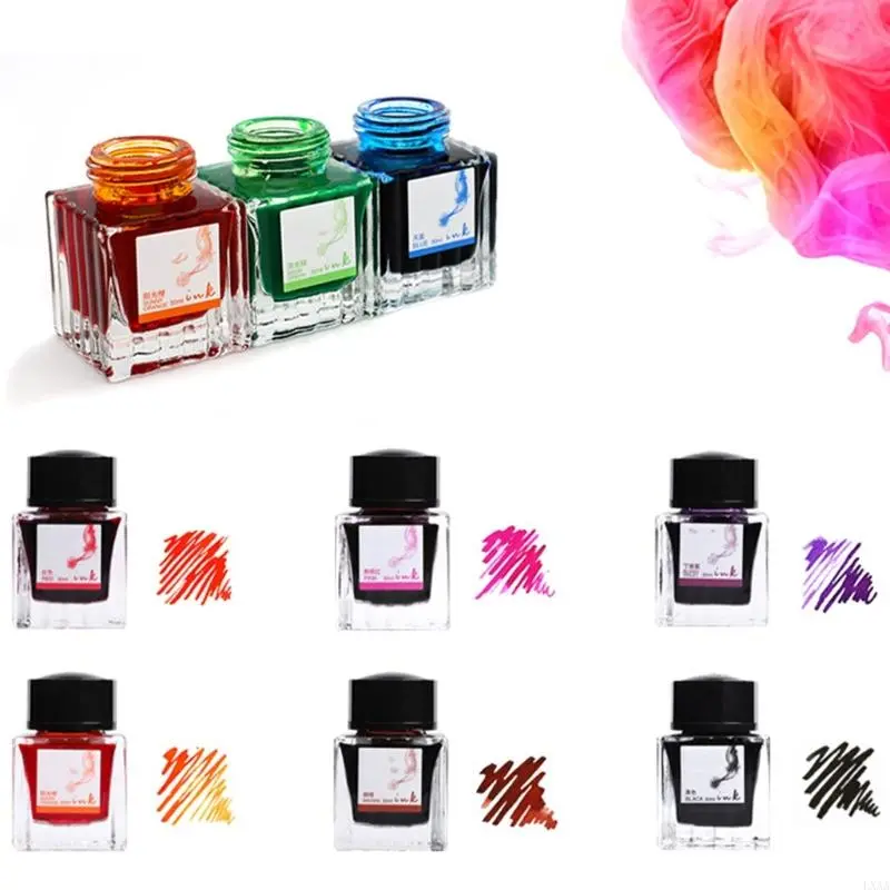 LXAA 30ml Fountain Pen Writing Colorful Fountain Pen Artist Calligraphy for Writing Painting and Journaling