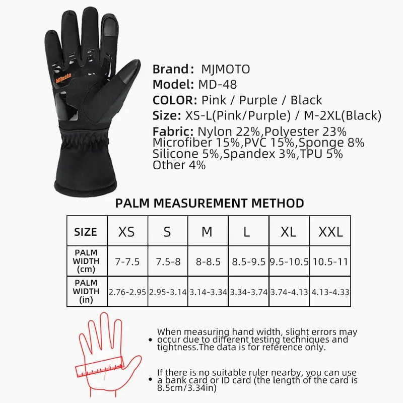 MJMOTO Rainproof Motorcycle Riding Gloves Winter Warm Motocross Protective Luvas Anti-fall ATV UTV MTB Motorbike Cycling Glove