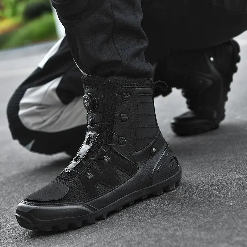 Motorcycle Boots Men Moto Riding Boots Four Seasons Breathable Motorcycles Shoes Motorbike Chopper Cruiser Touring Ankle Shoes