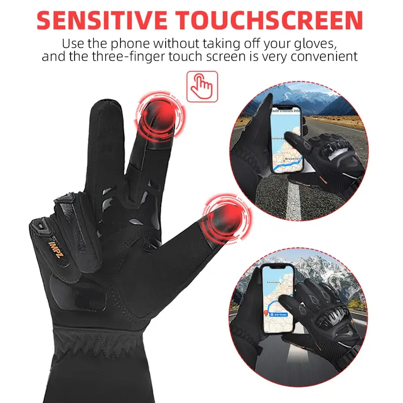 MJMOTO Rainproof Motorcycle Riding Gloves Winter Warm Motocross Protective Luvas Anti-fall ATV UTV MTB Motorbike Cycling Glove