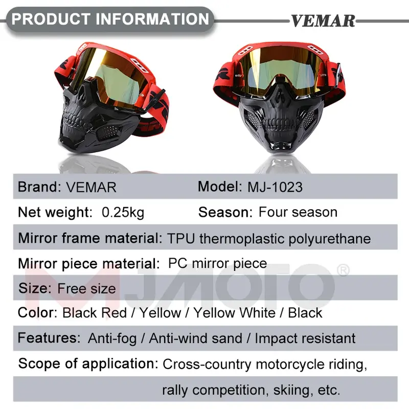 Versatile Use: Ideal for motocross, skiing, rallies, and outdoor sports; includes clear lens, tear-off film, and storage bag