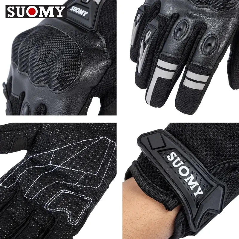 SUOMY Men's Motocross Gloves Breathable Anti-Slip PVC Shell Protective Gear Luvas for BMX ATV MTB Motorcycle Bicycle Riding