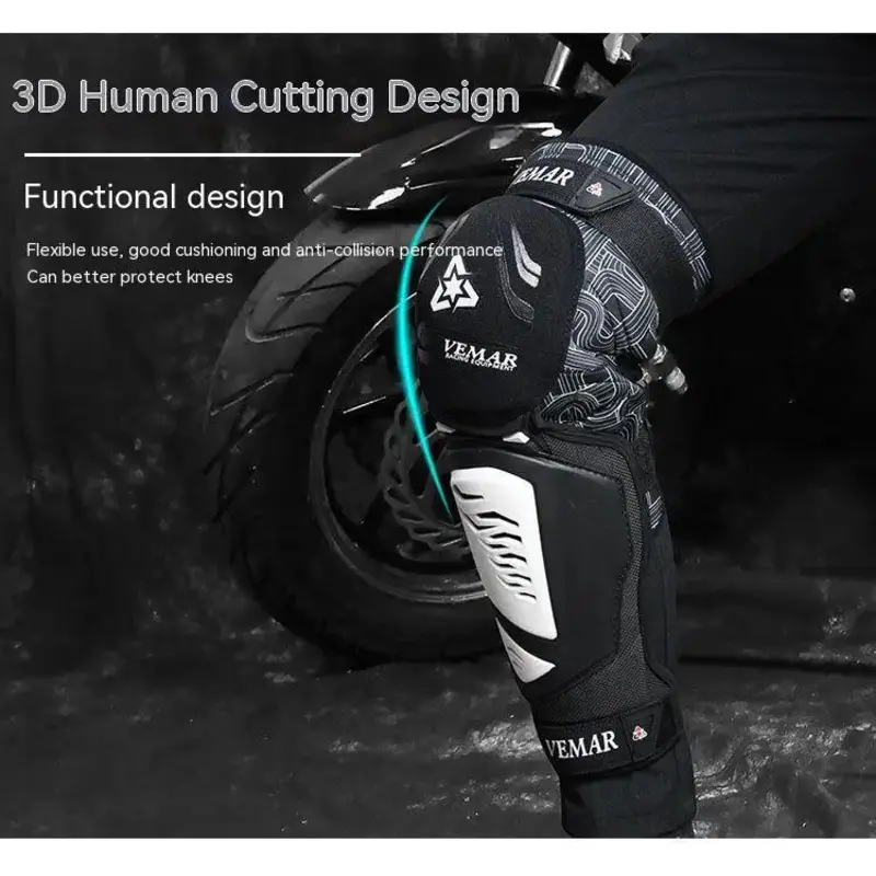 Breathable Motocross Knee Pads Hard Shell Protective Anti-Fall Motorcycle Riding Gear for Men Women Summer Off-Road Kneepad