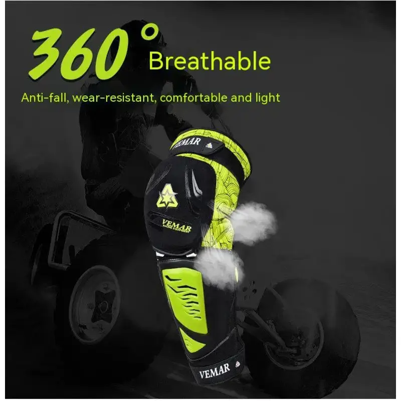 Breathable Motocross Knee Pads Hard Shell Protective Anti-Fall Motorcycle Riding Gear for Men Women Summer Off-Road Kneepad