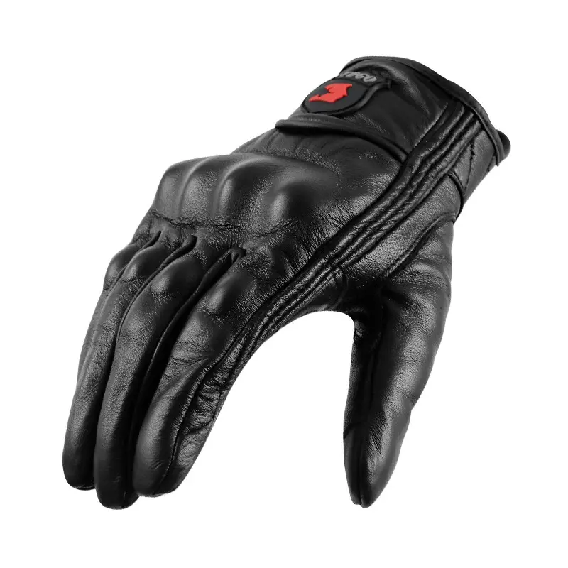 Premium Racing Motorcycle Gloves Goat Leather Full Finger with Touch Screen & Knuckle Protection Breathable Anti-Slip Glove