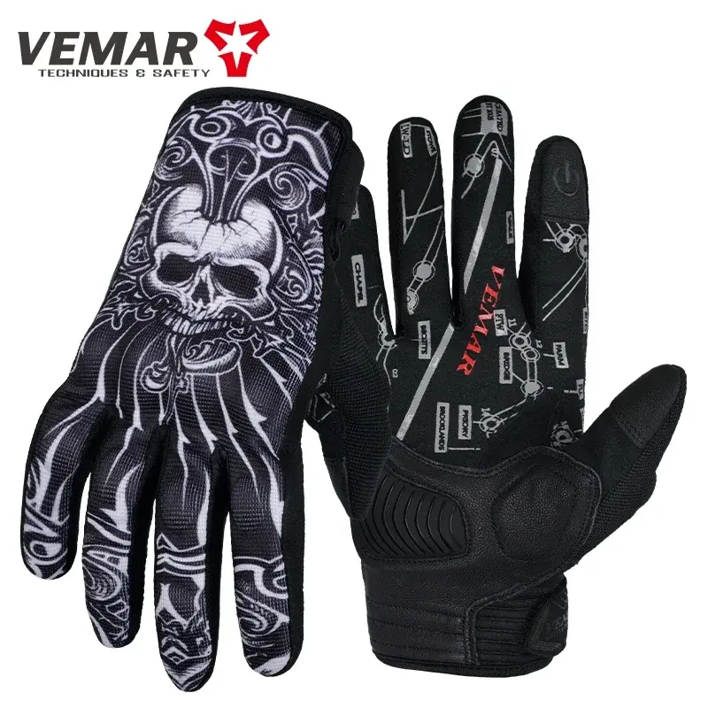 VEMAR Summer Motorcycle Gloves Men Women - Breathable MX Moto Gloves with Touch Screen, Anti-Fall & High Reflective Riding Luvas