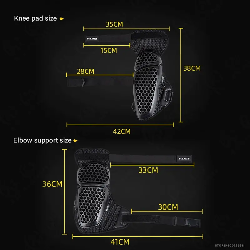 Professional Breathable D3O Motorcycle Armor Set 4PCS - Lightweight Knee & Elbow Protectors Guard for MTB, Motocross, Cycling