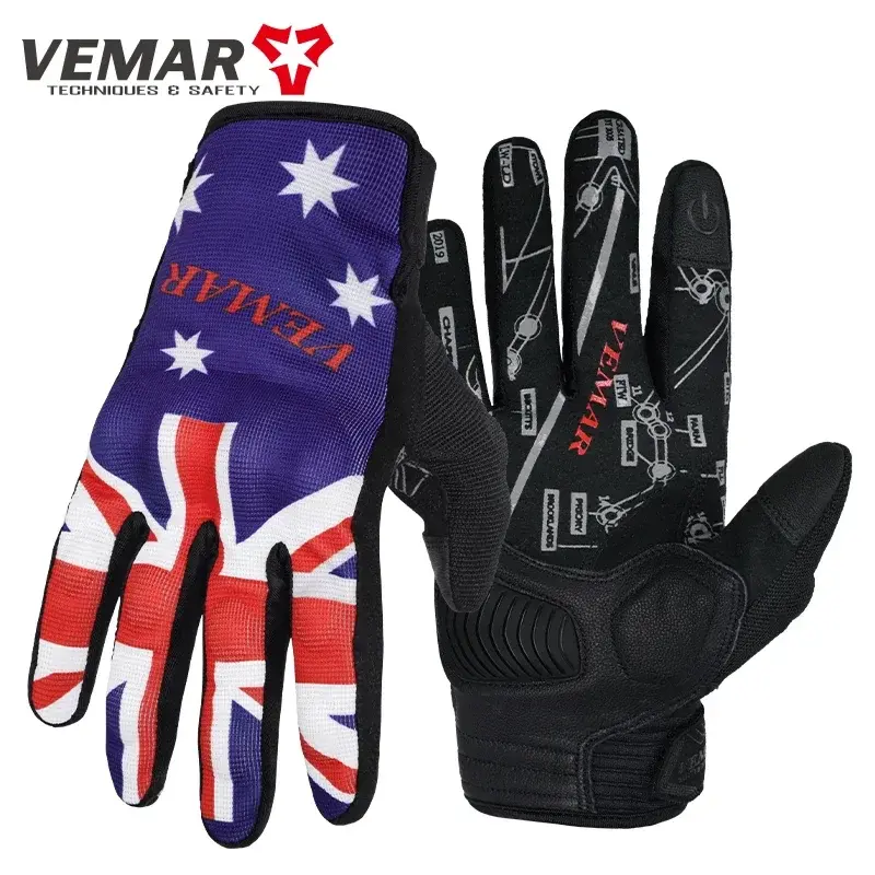 VEMAR Summer Motorcycle Gloves Men Women - Breathable MX Moto Gloves with Touch Screen, Anti-Fall & High Reflective Riding Luvas