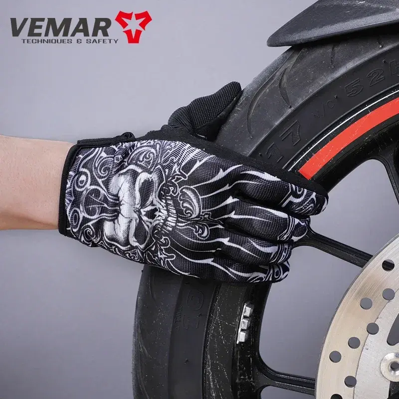 VEMAR Summer Motorcycle Gloves Men Women - Breathable MX Moto Gloves with Touch Screen, Anti-Fall & High Reflective Riding Luvas