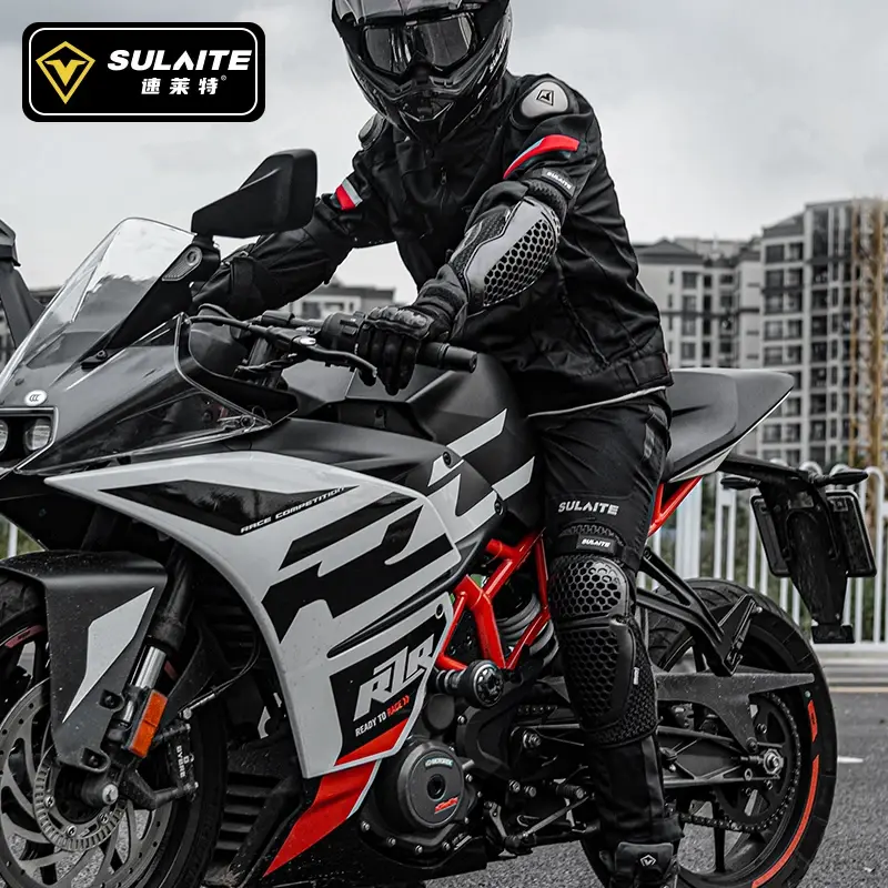Professional Breathable D3O Motorcycle Armor Set 4PCS - Lightweight Knee & Elbow Protectors Guard for MTB, Motocross, Cycling