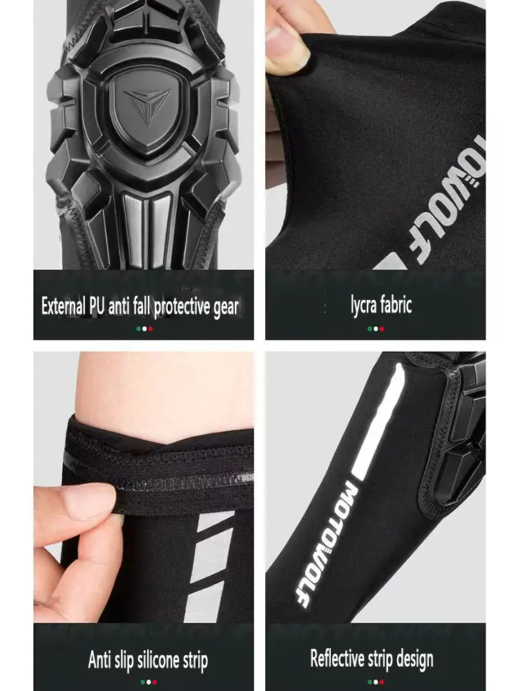 MOTOWOLF Summer Motorcycle Elbow Pads MTB Motocross BMX DH ATV Lightweight Breathable Armor Protector Adjustable Non-Slip Design