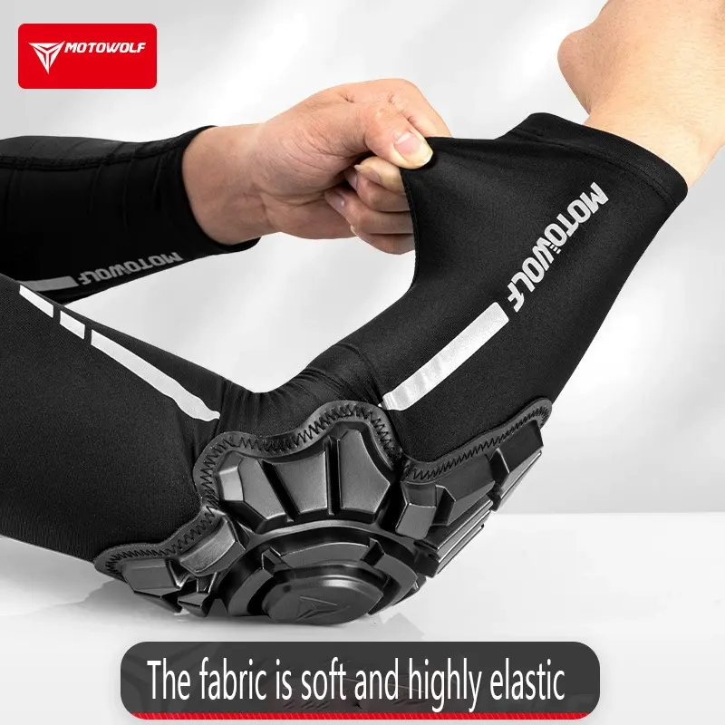 MOTOWOLF Summer Motorcycle Elbow Pads MTB Motocross BMX DH ATV Lightweight Breathable Armor Protector Adjustable Non-Slip Design