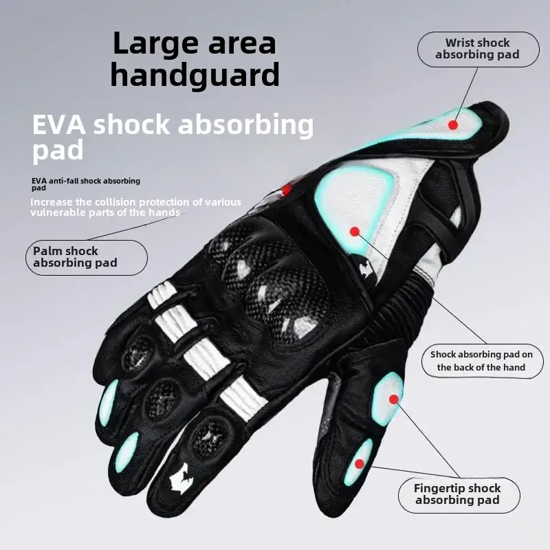 Carbon Fiber Motorcycle Riding Gloves Waterproof Rainproof Men's Seasons Style Windproof Bicycle Cycling Motorbike Equipment