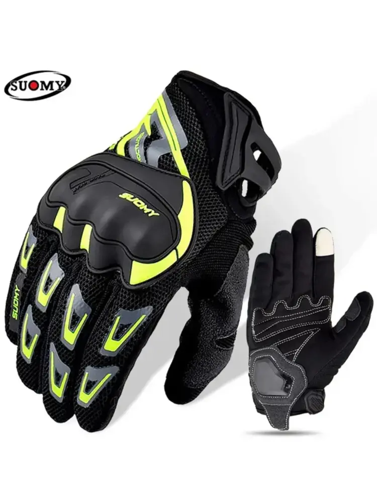 SUOMY Lady Summer Full Finger Motorcycle Gloves Breathable Touch Screen Racing & Motocross for Women Teens & Girls Small Size S