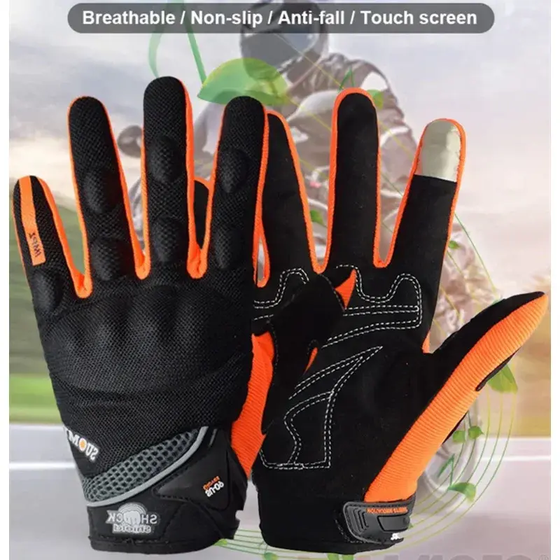 SUOMY Summer Motorcycle Gloves Breathable Touch Function Motocross Gloves Full Finger Moto Guantes Racing Gloves S-XXL